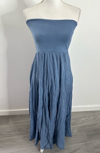 Robe longue bustier bleue TU