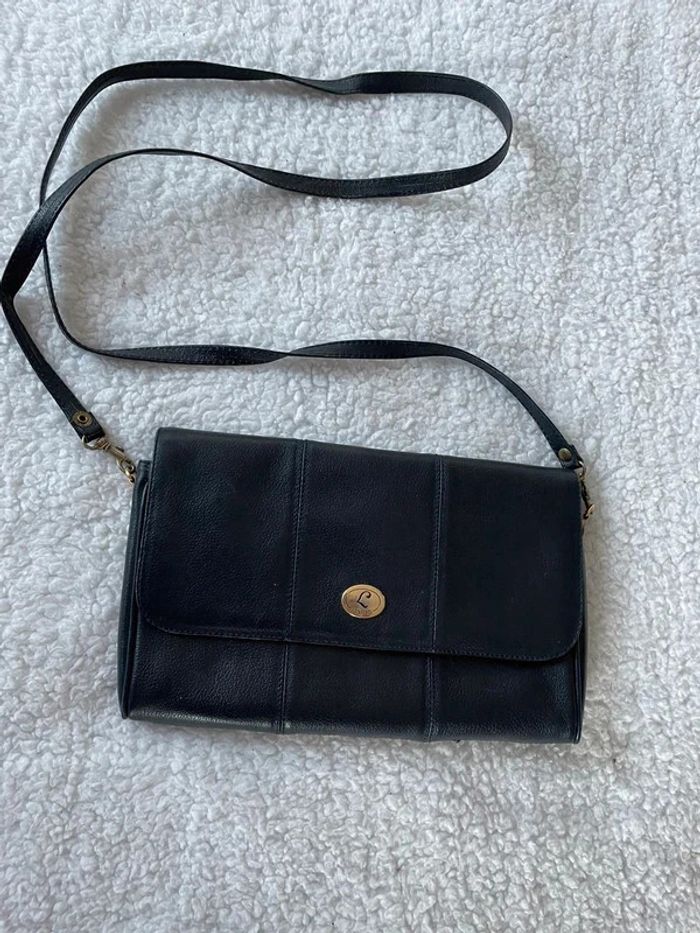 Sac pochette bandoulière imitation similicuir bleu marine