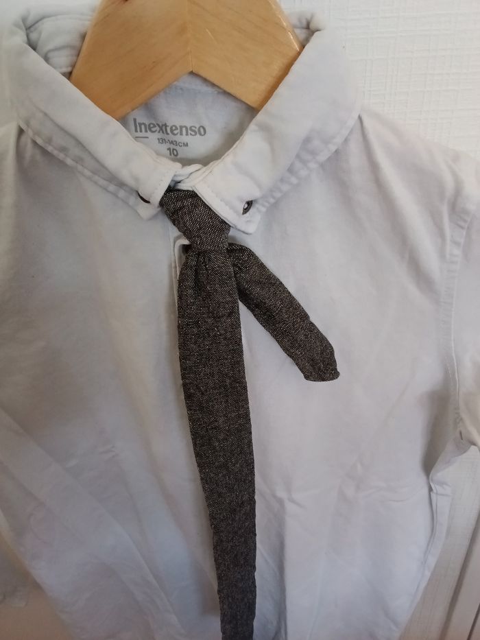 Polo in extenso blanc et gris chiné - photo numéro 3