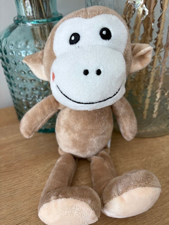 Doudou singe marron beige - photo numéro 2