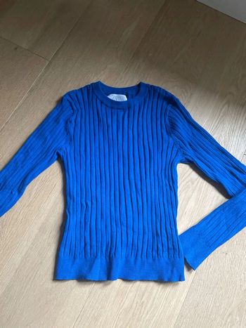 pull côtelé zara bleu 13/14 ans 164
