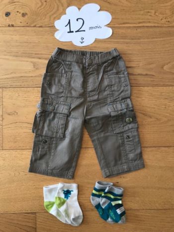 Pantalon treillis & chaussettes orchestra 12 mois