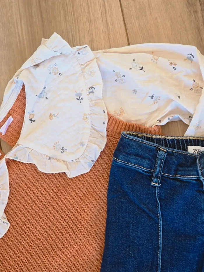 Zara 6 ans Jean et Pull Blouse - photo numéro 2
