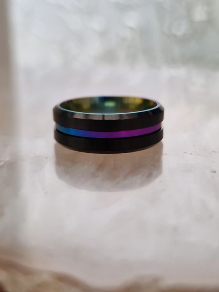 Bague Acier Inoxydable Noir Et Cameleon Multicolore - photo numéro 16