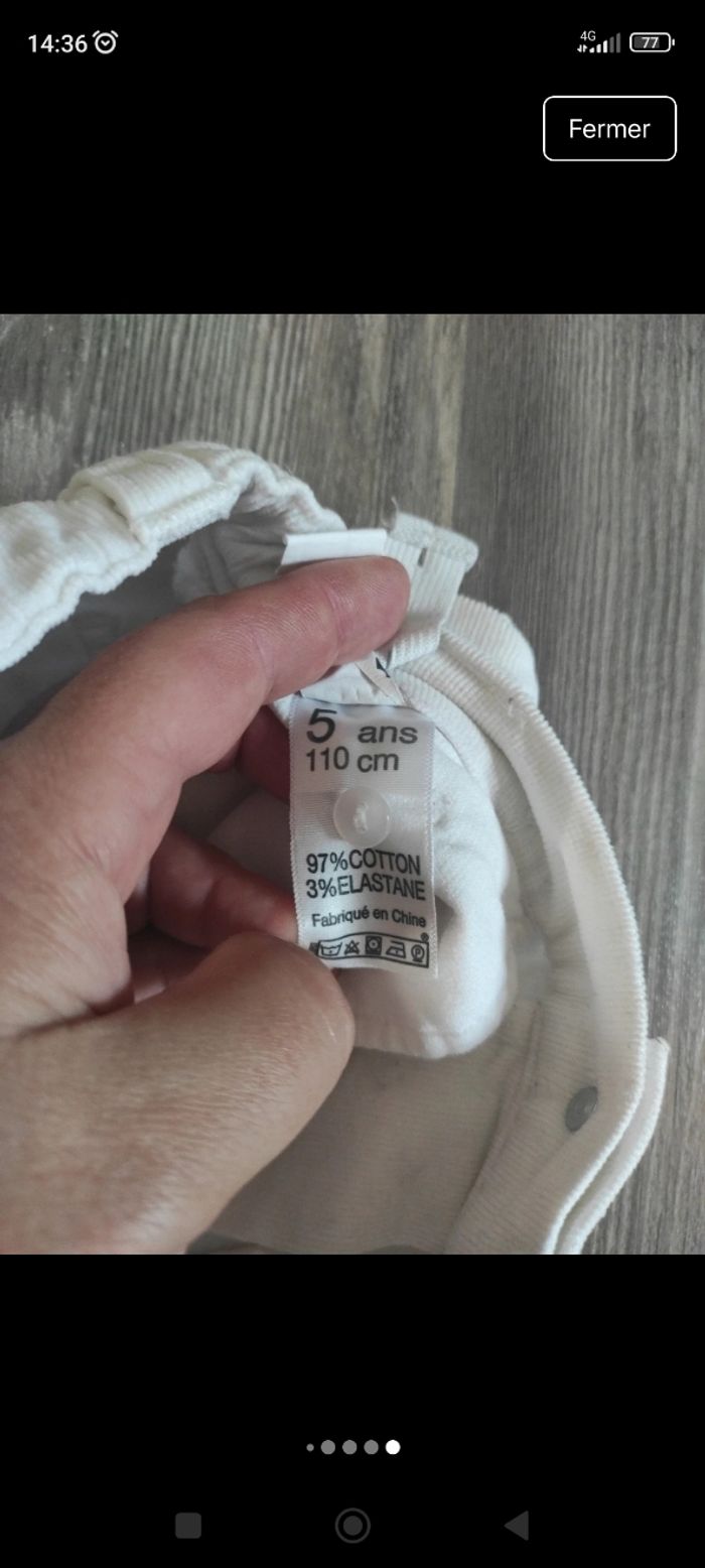 Short blanc en velours fille 5 ans - photo numéro 6