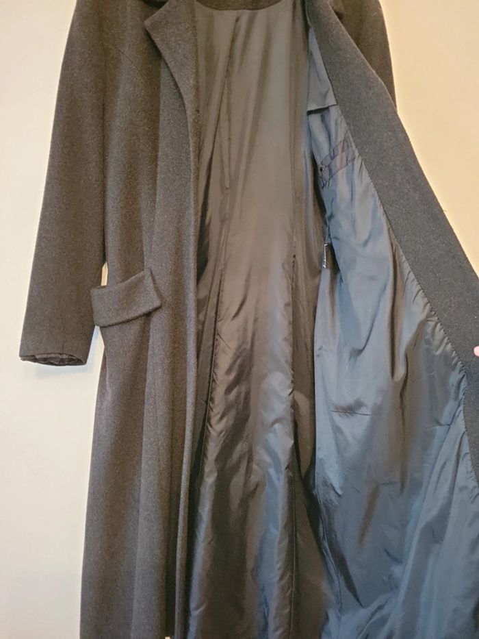 Manteau long gris foncé 80% laine - photo numéro 4