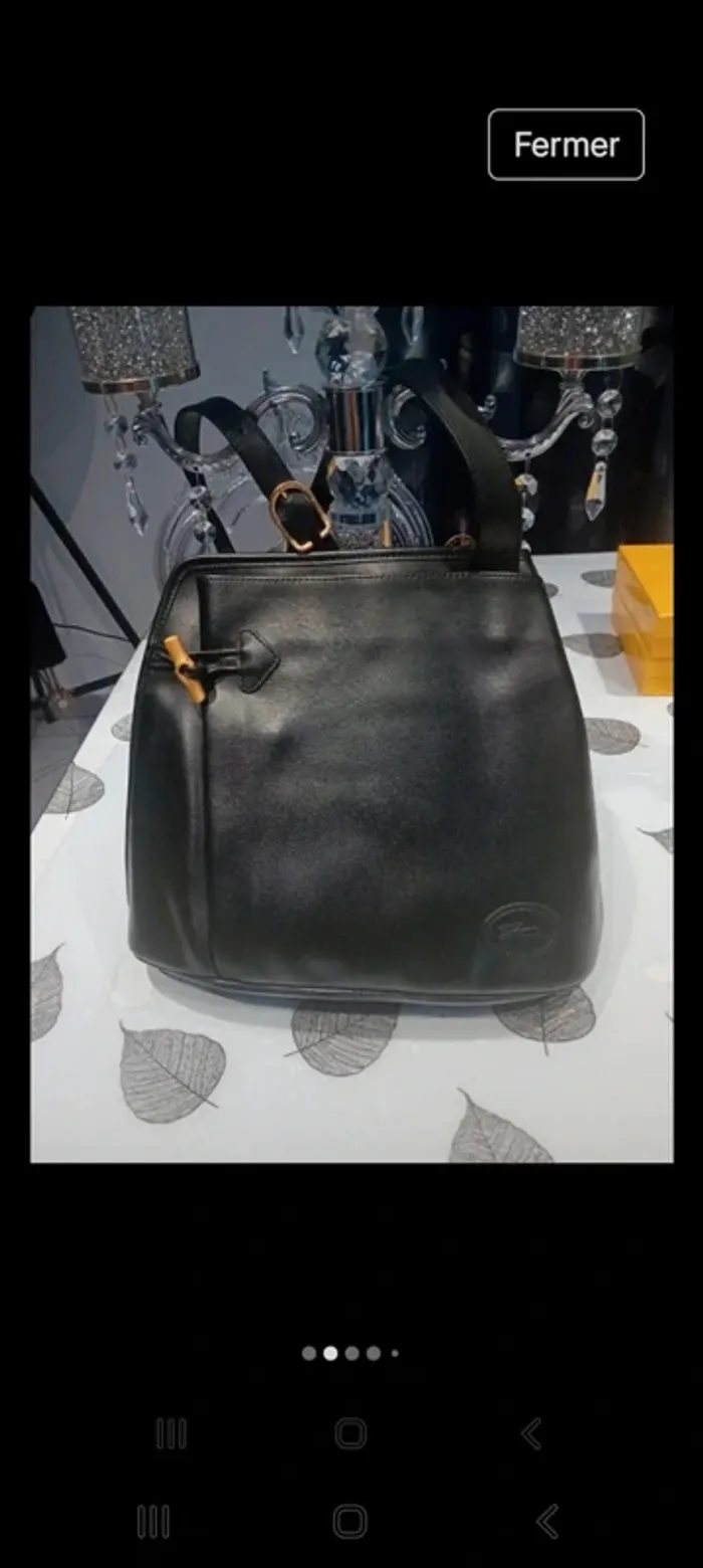 Sac longchamp vintage cuir porter épaules 26x30x9 - photo numéro 2