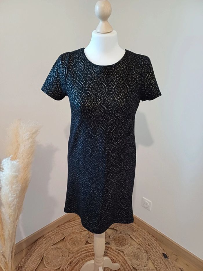 Robe noire courte à motifs Vintage Love taille S 36
