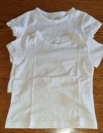 2 t shirt uni blanc mixte