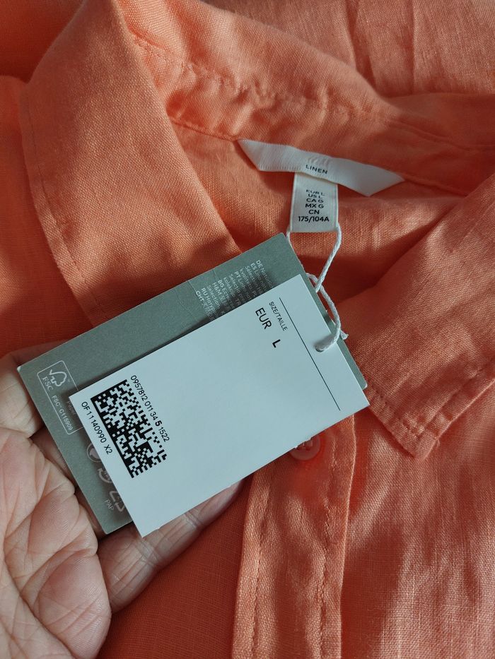 Très jolie chemise en lin orange - photo numéro 7
