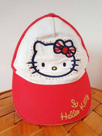 Casquette Hello Kitty chat rouge et blanches taille 52 Sanrio coton