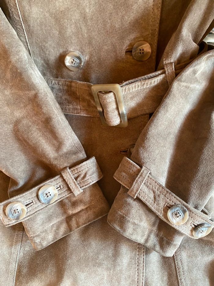 Trench en cuir nubuck Camaïeu - photo numéro 5