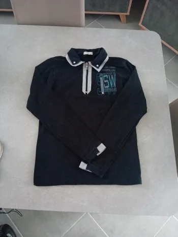 Polo à Longue Manche Noir Taille S