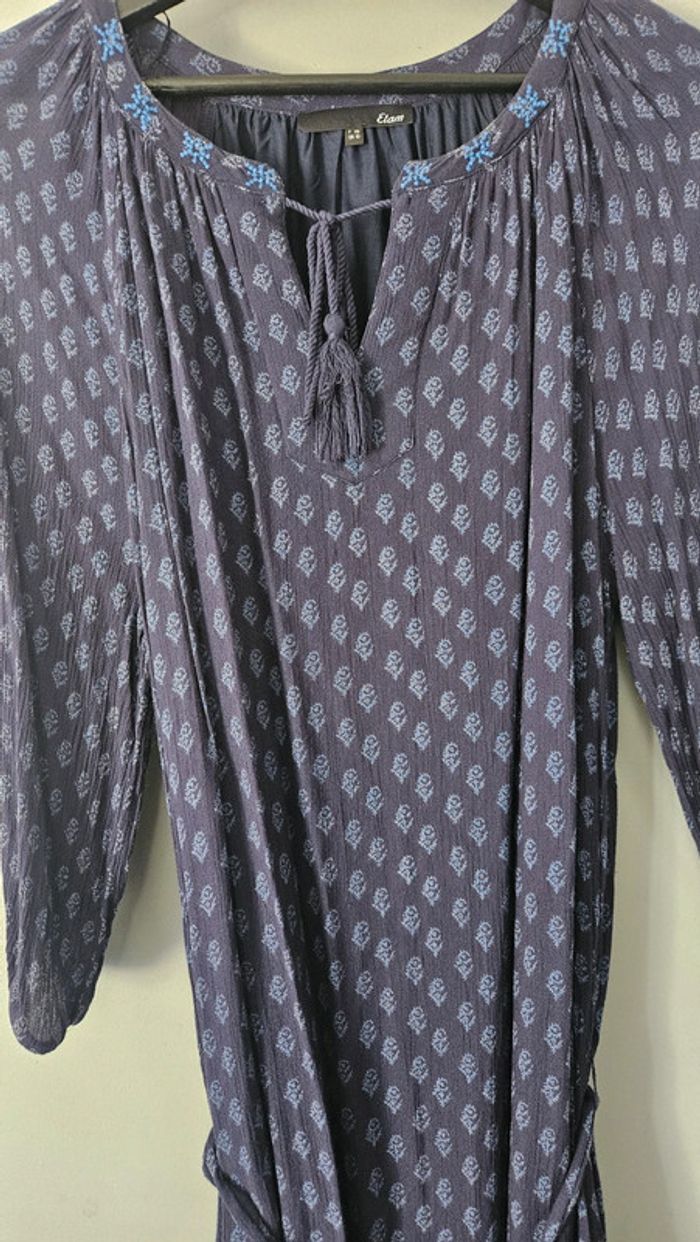 Robe tunique bohème Etam- Taillf 38, bleu marine imprimé - photo numéro 2