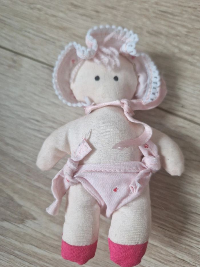 Poupée de chiffon, rose, 12cm environ