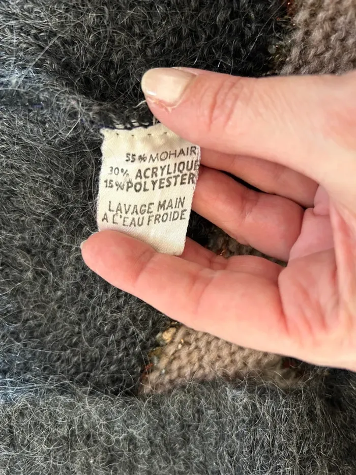 Pull en mohair multicolore femme, taille 40 - photo numéro 6
