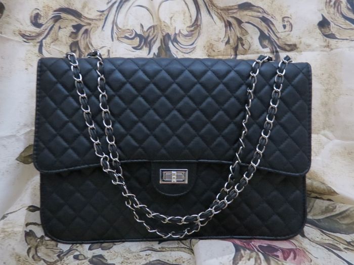 🖤 Sac bandoulière GLO Si&Si noir matelassé – grand format & ultra chic 🖤 - photo numéro 3