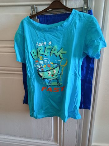 Pyjashort tissaia turquoise et multicolore