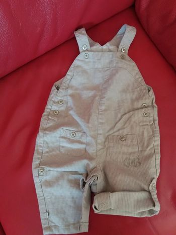 Salopette Obaibi beige rayée 6 mois