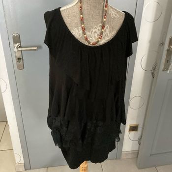 Débardeur noir avec dentelle taille xxl marque ms mode