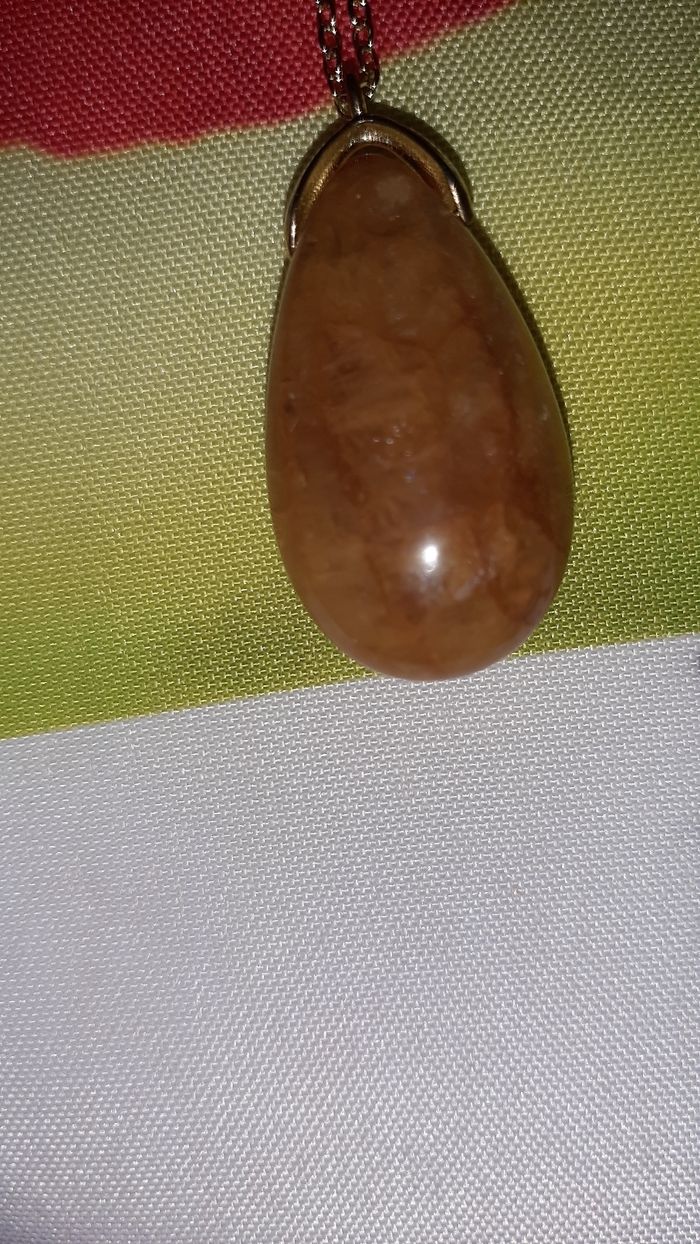 Pendentif cornaline / chaîne dorée - photo numéro 5