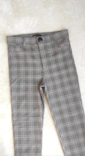 Pantalon Zara Vintage gris beige à carreaux M