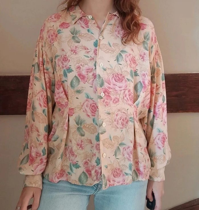 Chemisier fleuri à pinces viscose Pop 84