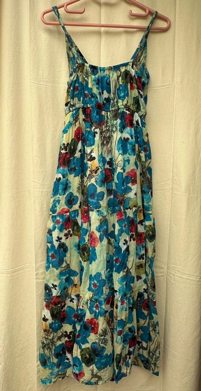 Robe fleurie, bas doublé mousseline