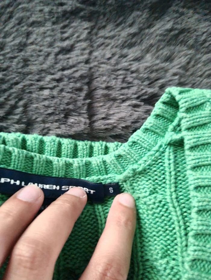 Pull torsadé Col V Ralph Lauren vert, S Femmes - photo numéro 6