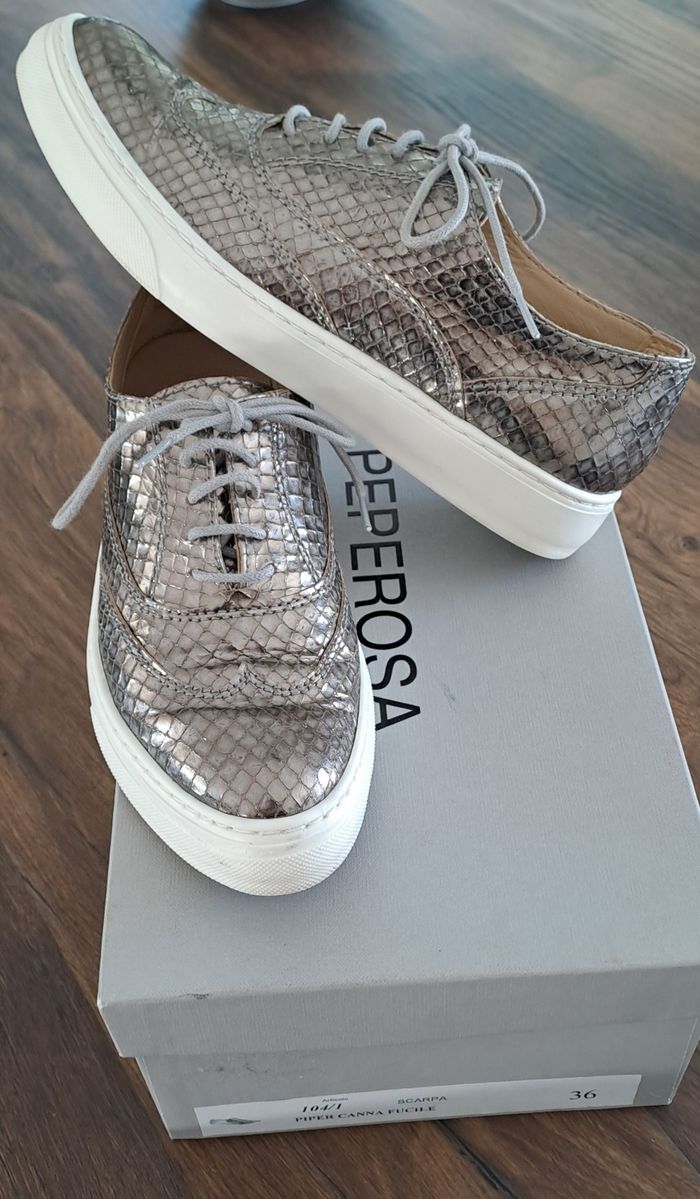 Baskets mocassins écaillé argenté femmes taille 36 Peperosa - photo numéro 7