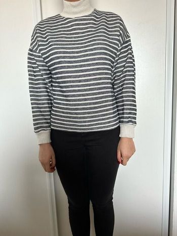 PULL/SWEAT ZARA Rayé Gris/Blanc Cassé.