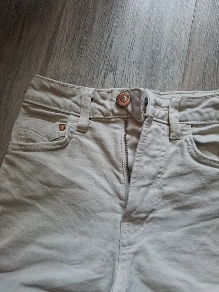 Short en jean Blanc - photo numéro 4