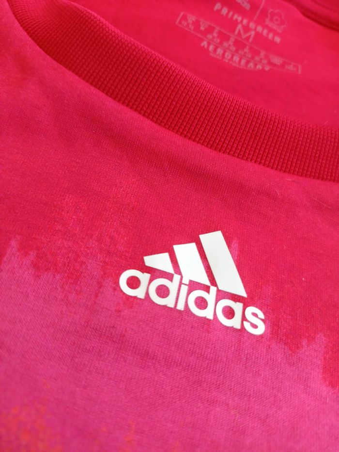 Débardeur crop top Adidas Primegreen rouge/rose Aeroready sport vintage - photo numéro 2