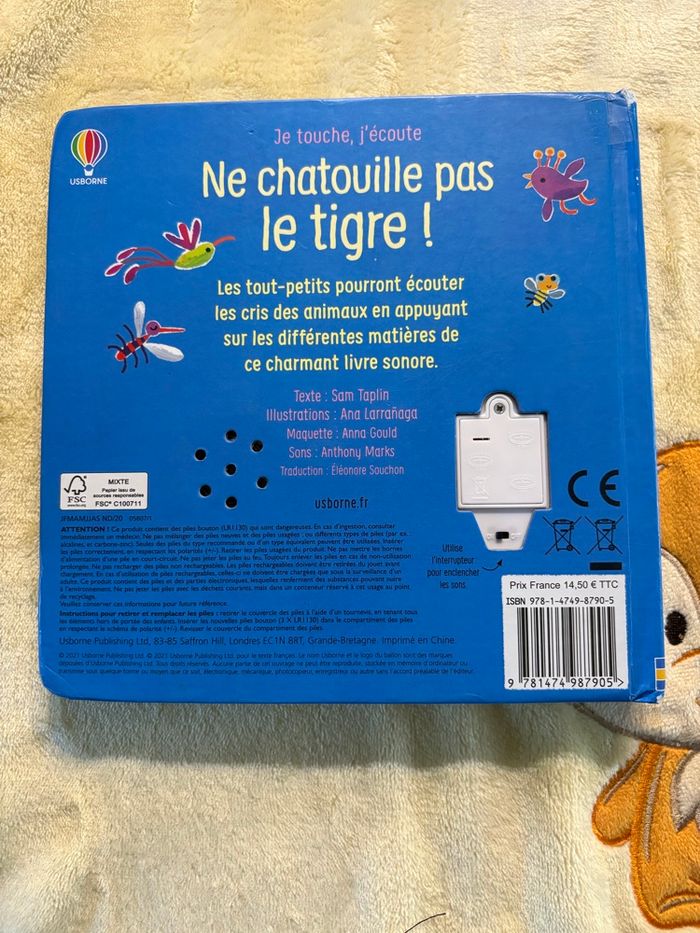 Livre sonore et à toucher usborne sam taplin ne chatouille pas le tigre - photo numéro 9