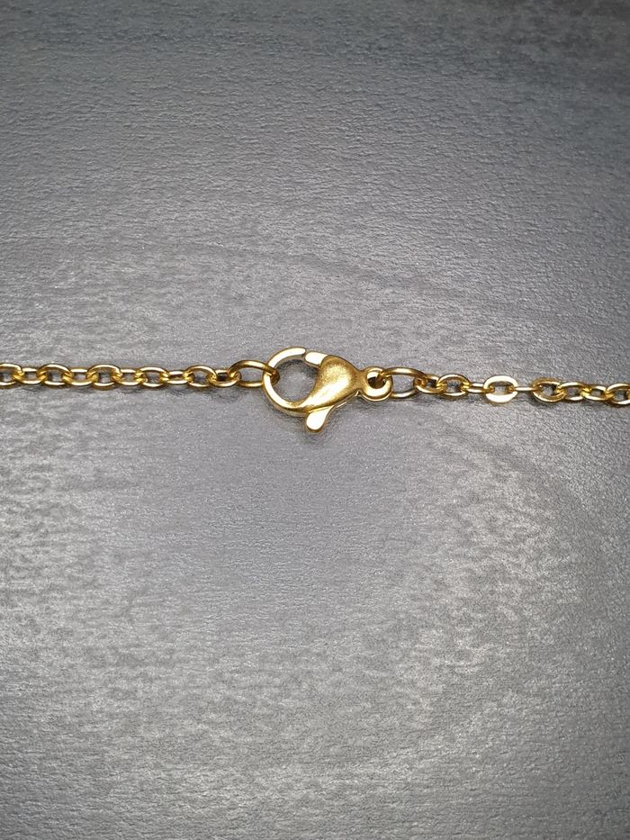 Collier "Glace" rouge chaîne en acier inoxydable - photo numéro 4