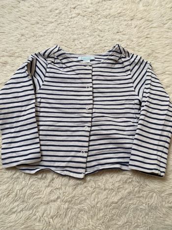 Gilet marinière pressions fille Obaïbi 18m