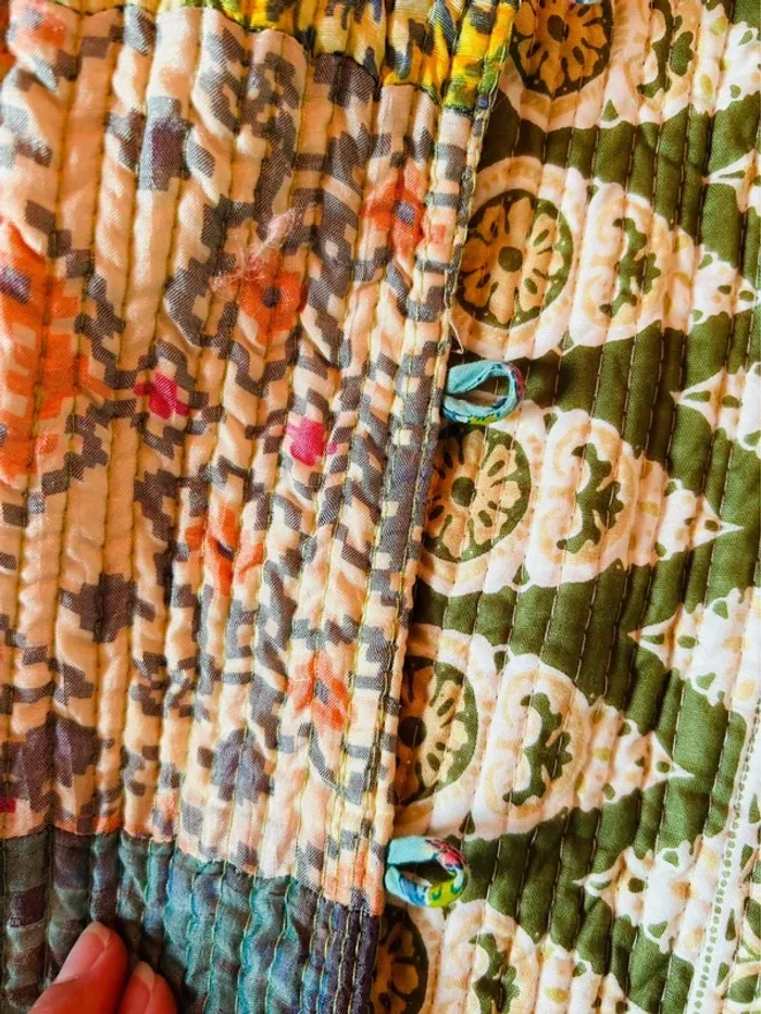 🌿🦋Veste matelassée patchwork ethnique boho multicolore made in India hippie quilted jacket🌷🌿 - photo numéro 18