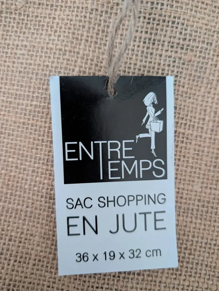 Lot de 5 sacs en toile de jute Neufs avec étiquette - photo numéro 3