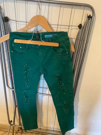 Pantalon destroy vert