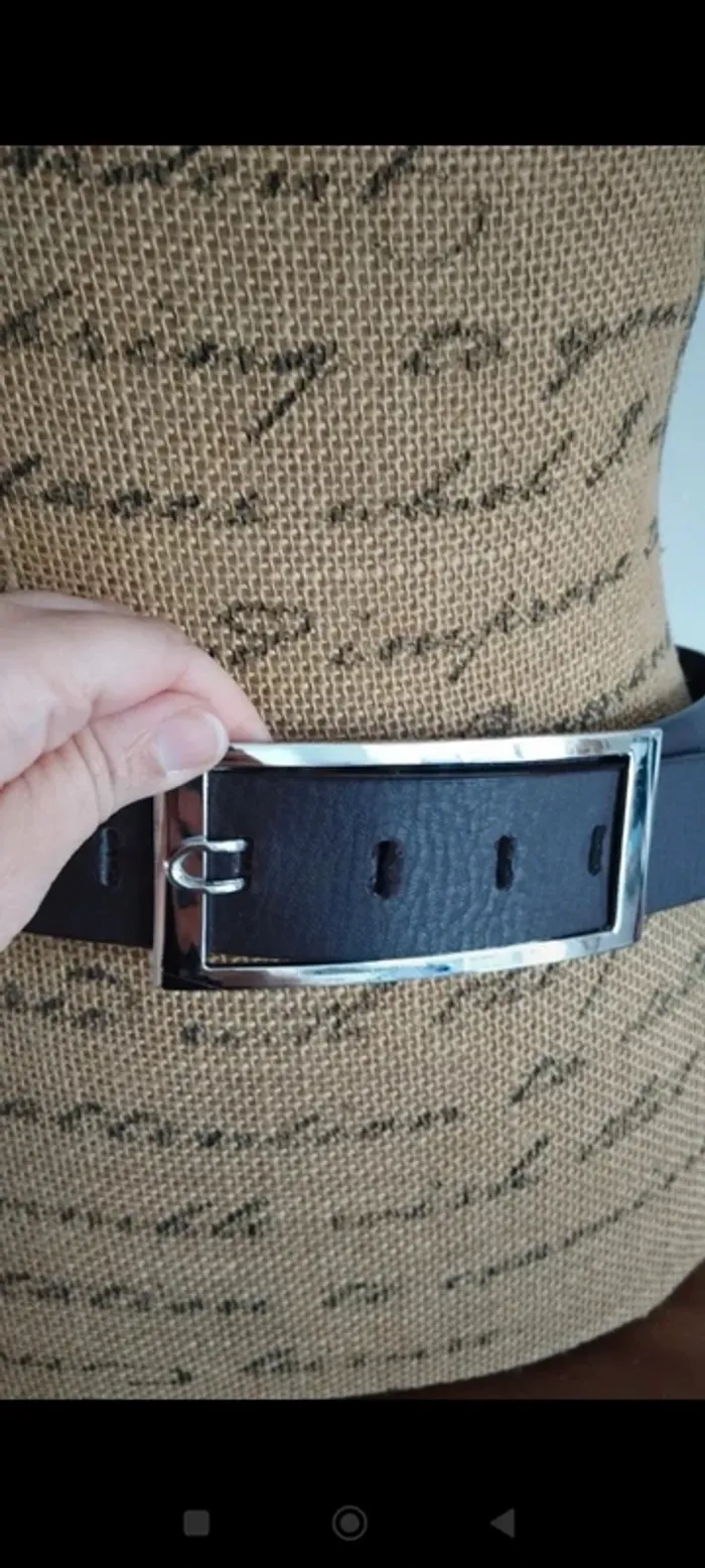 Ceinture marron boucle rectangulaire 90 cm - photo numéro 5