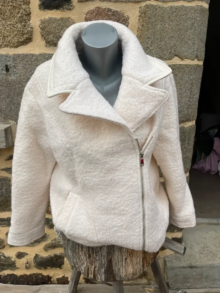 Manteau crème 3/4 - Elora