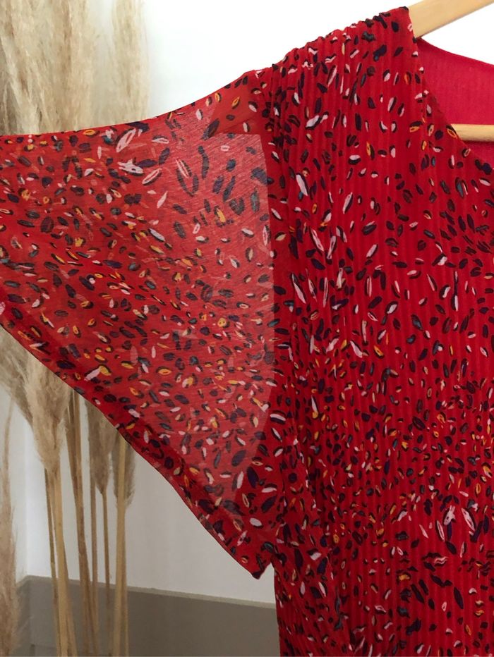 Robe rouge plissée - Christine Laure - taille 2 - photo numéro 3