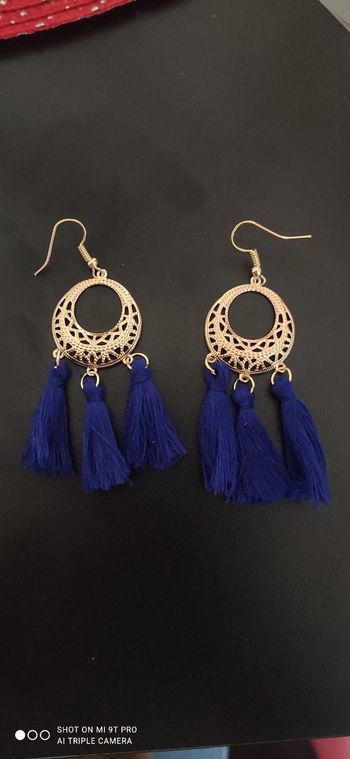 Boucles d'oreilles bleu marine 🎀