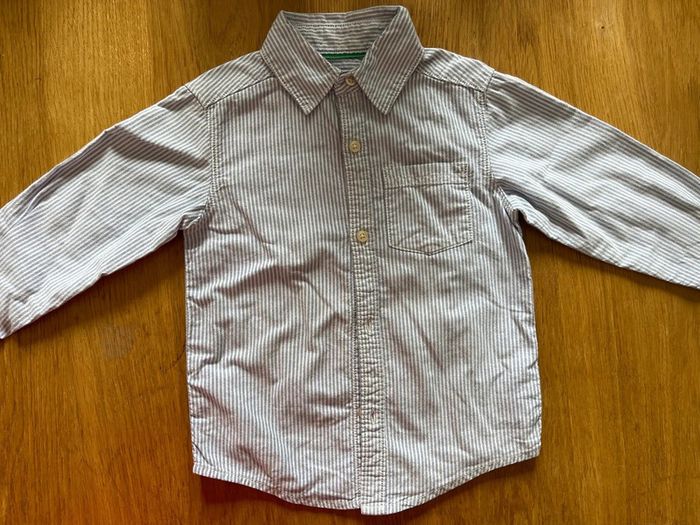 Chemise blanche et bleue à rayures 3 ans - photo numéro 2