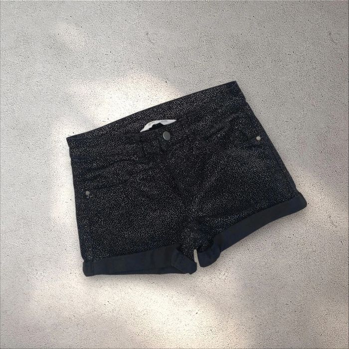 Short noir avec paillettes argentées automne-hiver 10 ans