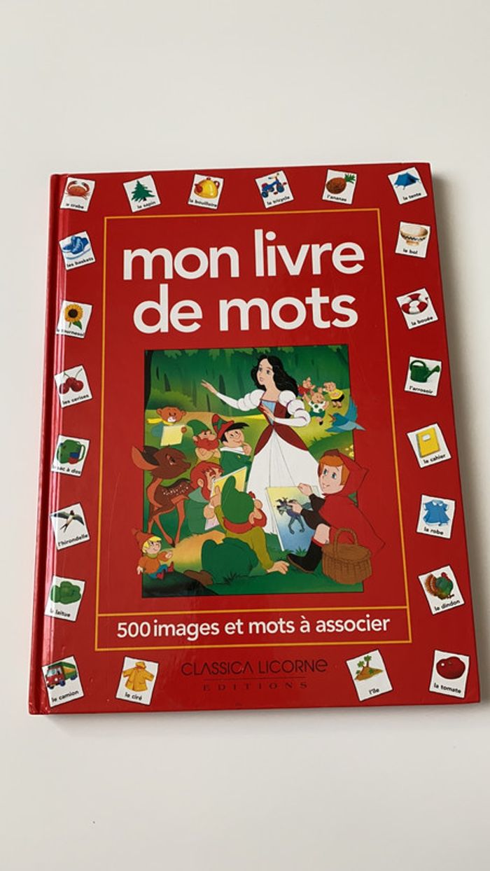 Mon livre de mots avec 500 images et mots à associer édition classique licorne