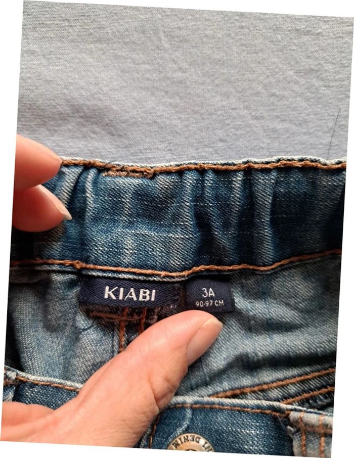 Jean effet délavé kiabi ceinture élastique 3 ans - photo numéro 3