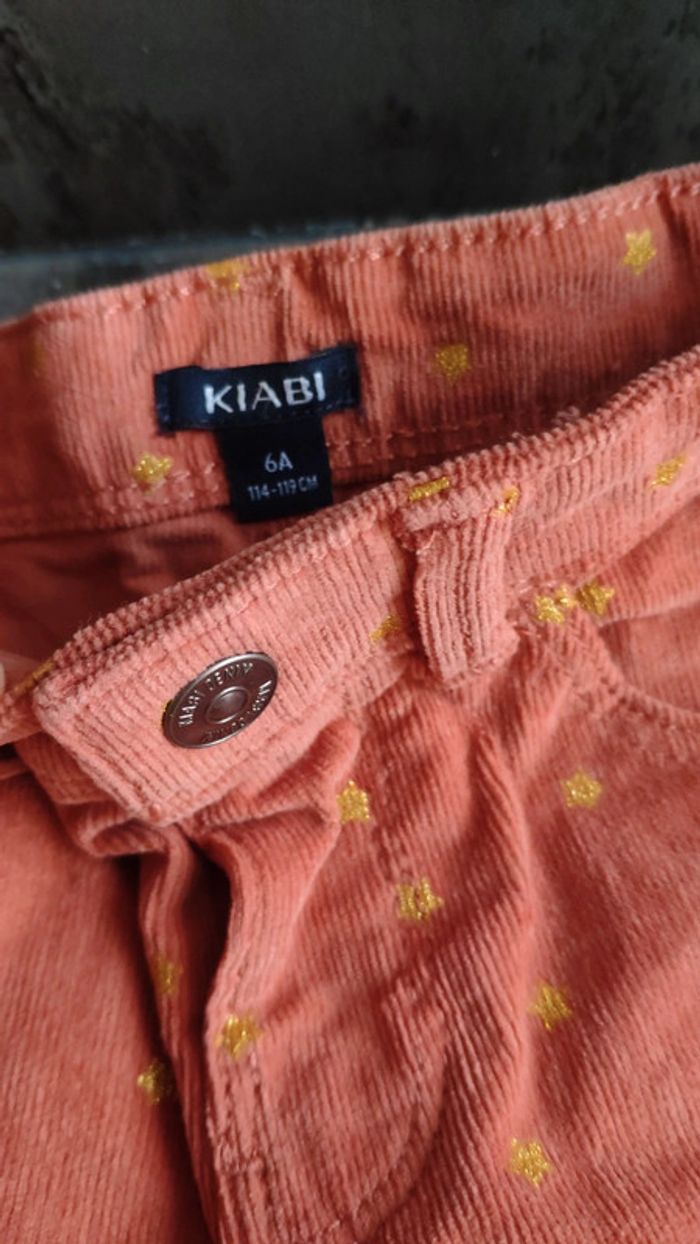 Jean Kiabi 6 ans orange et doré - photo numéro 3