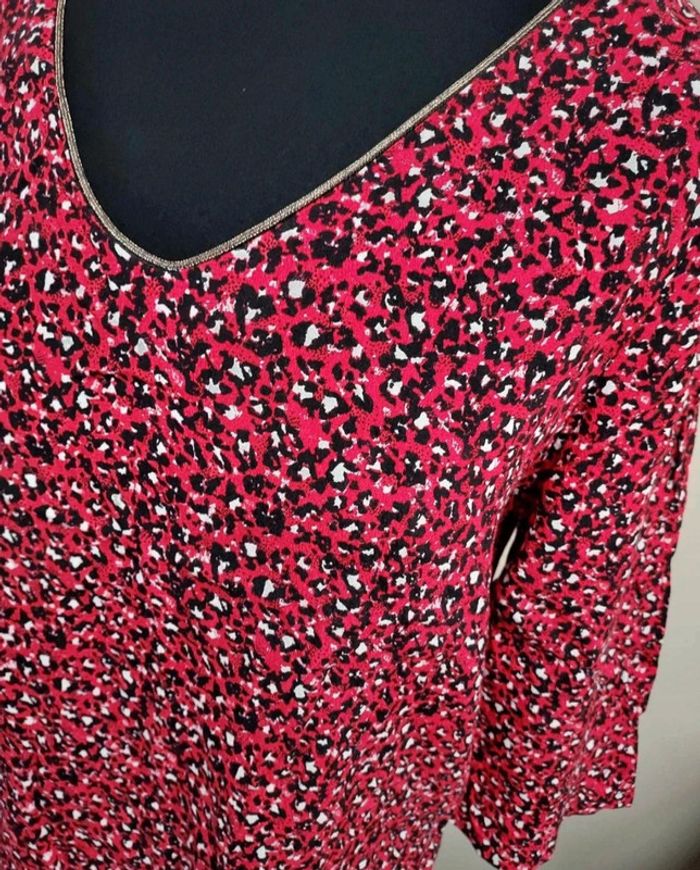 Jolie blouse Promod rouge et noir - photo numéro 2