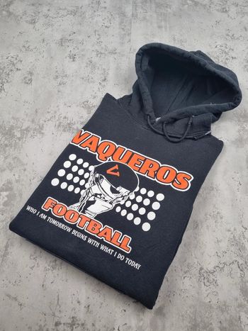 Pull à capuche universitaire Vaqueros Football – Taille M Hommes